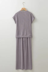 Women's Knit Lounge Set - View 10 | TEVQA