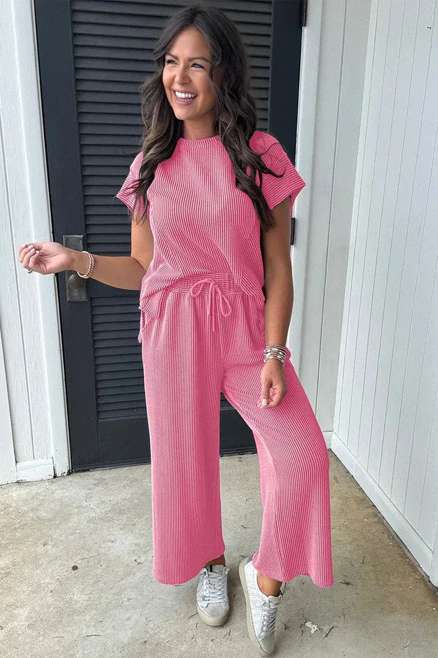 Women's Knit Lounge Set - View 11 | TEVQA