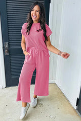 Women's Knit Lounge Set - View 12 | TEVQA