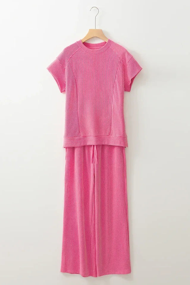 Women's Knit Lounge Set - View 13 | TEVQA
