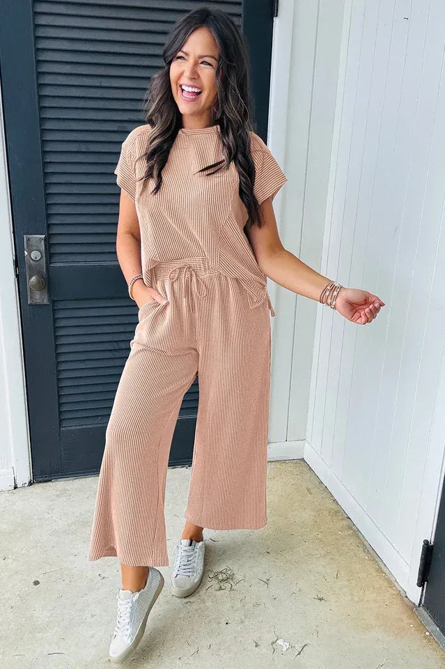 Women's Knit Lounge Set - View 15 | TEVQA