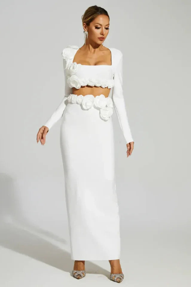 Dellis Flower Bandage Skirt Set - View 6 | TEVQA