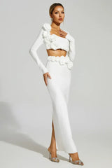 Dellis Flower Bandage Skirt Set - View 7 | TEVQA
