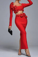 Dellis Flower Bandage Skirt Set - View 10 | TEVQA