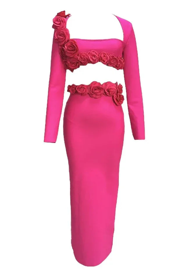 Dellis Flower Bandage Skirt Set - View 15 | TEVQA