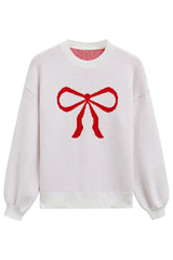Coquette Aesthetic Bow Graphic Knit Sweater - View 12 | TEVQA