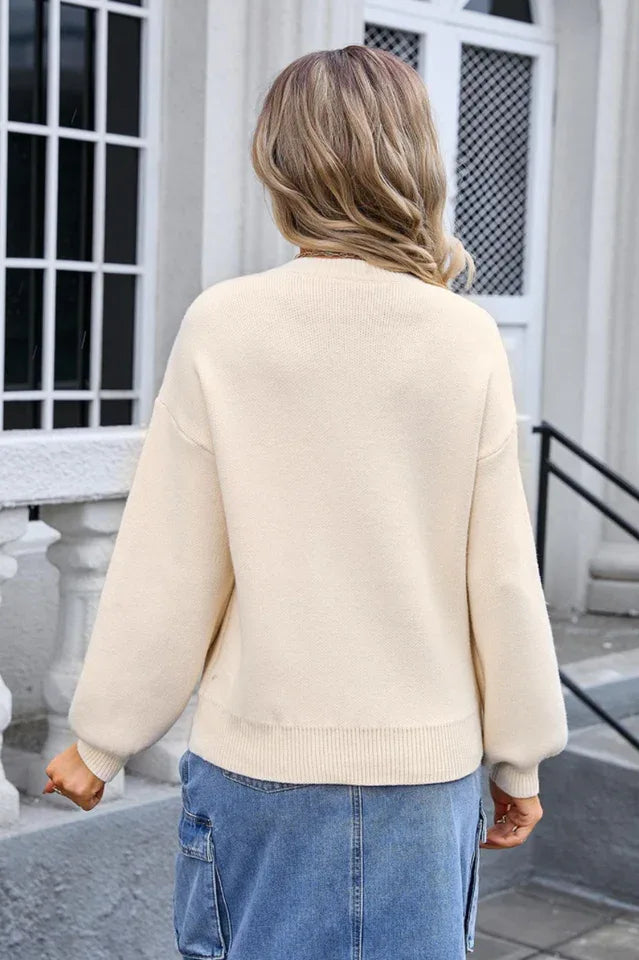 Coquette Aesthetic Bow Graphic Knit Sweater - View 17 | TEVQA