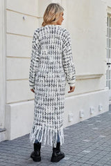 Rainbow Tweed Long Cardigan - View 12 | TEVQA
