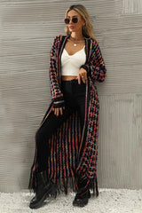 Rainbow Tweed Long Cardigan - View 20 | TEVQA