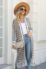 Rainbow Tweed Long Cardigan - View 14 | TEVQA