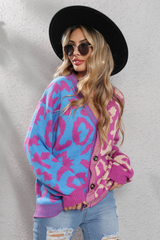 Janelle Leopard Button Up Knit Cardigan | Dress In Beauty