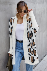 Leopard Pattern Fuzzy Cardigan | Dress In Beauty