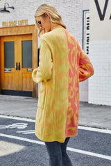 Vibrant Color-Block Leopard Cardigan - TEVQA
