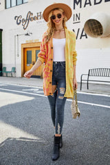 Vibrant Color-Block Leopard Cardigan - TEVQA