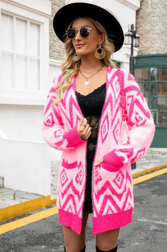 Argyle Open Front Pocket Cardigan | Dress In Beauty