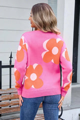 Bloom Oversized Floral Knit Sweater - TEVQA