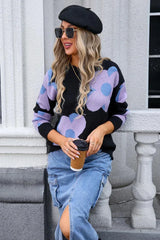 Bloom Oversized Floral Knit Sweater - TEVQA