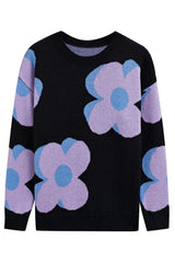 Bloom Oversized Floral Knit Sweater - TEVQA