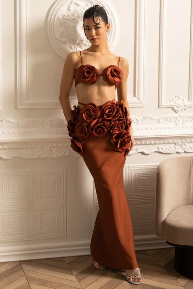 Irma Flower Bandage Skirt Set - View 7 | TEVQA