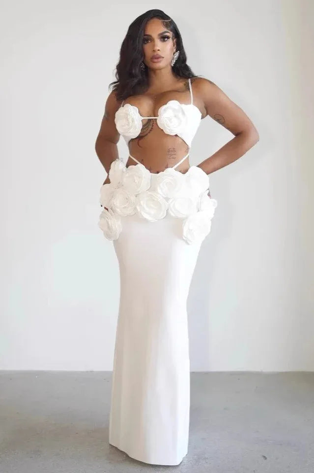 Irma Flower Bandage Skirt Set - View 9 | TEVQA