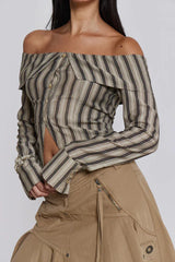 Emra Off The Shoulder Shirt - View 6 | TEVQA