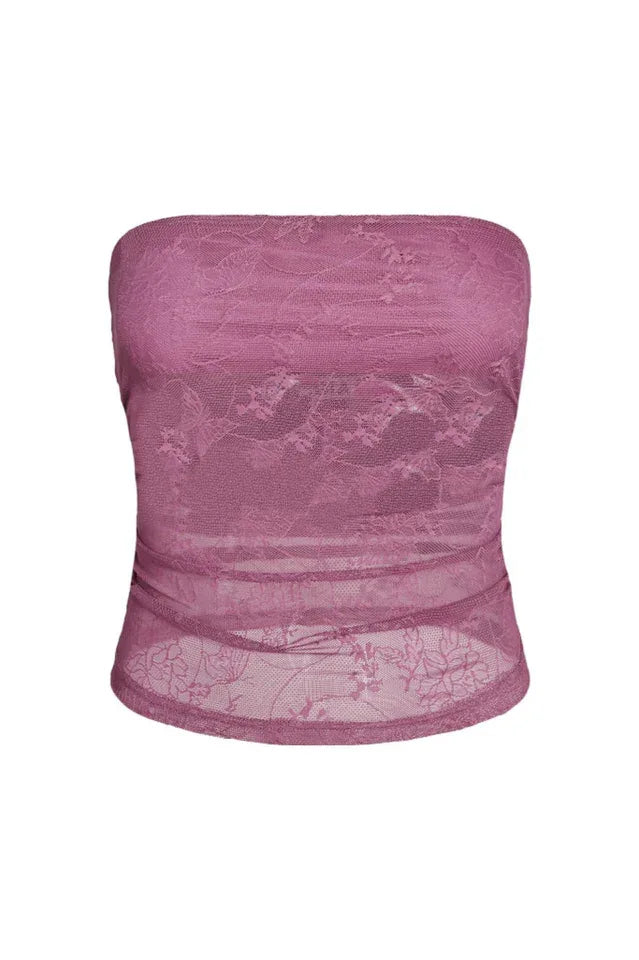 Strapless lace crop top - View 10 | TEVQA