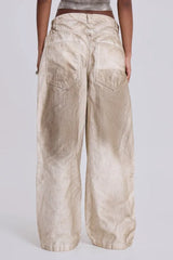 Sand Oil Wash Colossus Jeans - View 6 | TEVQA