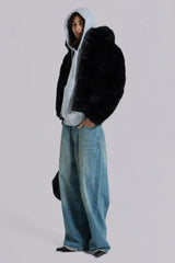 Baggy wide leg jeans in light wash slub denim - View 7 | TEVQA