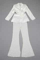 Ossie Pearl Embellished Cutout Blazer Set - TEVQA