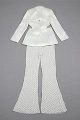 Ossie Pearl Embellished Cutout Blazer Set - TEVQA