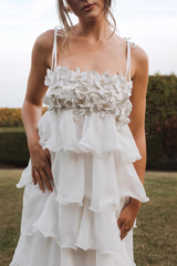 Clara Diamante Flower Tiered Slip Dress | Dress In Beauty