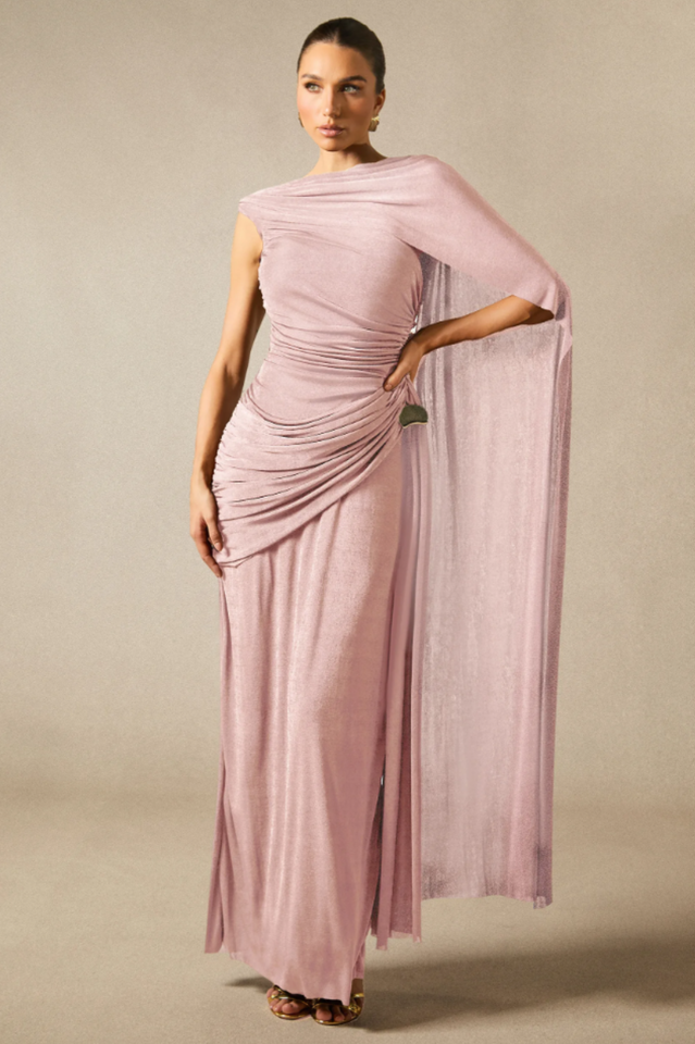 Aubrie Draped Cape Maxi Dress | Dress In Beauty
