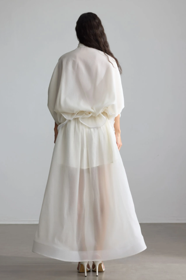 Eliza Tie Neck Semi-Sheer Dress | Dress In Beauty