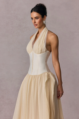 Vivien Halterneck Tulle Overlay Maxi Dress | Dress In Beauty