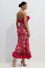 Gloria Strapless Floral Embroidery Maxi Dress - View 8 | TEVQA