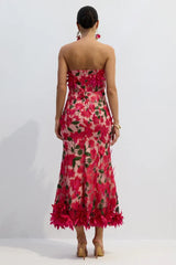 Gloria Strapless Floral Embroidery Maxi Dress - View 9 | TEVQA