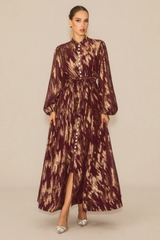 Aitana Metallic Print Maxi Dress
