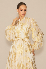 Aitana Metallic Print Maxi Dress