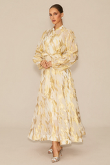 Aitana Metallic Print Maxi Dress