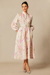 Callie Floral Print Midi Dress - TEVQA
