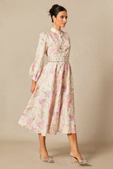 Callie Floral Print Midi Dress - TEVQA