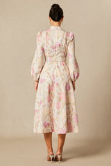 Callie Floral Print Midi Dress - TEVQA