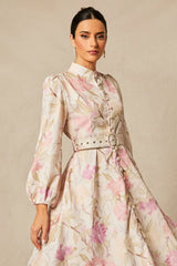 Callie Floral Print Midi Dress - TEVQA