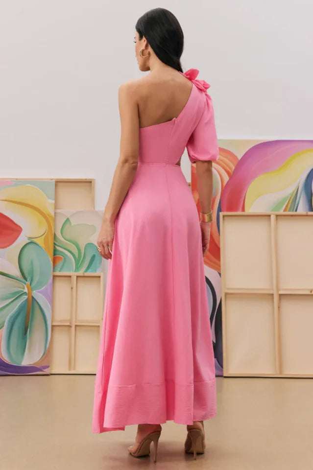 Lea Flower Cut Out Midi Dress - TEVQA