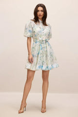 Caroline Floral Print Mini Dress - TEVQA