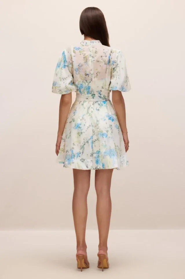 Caroline Floral Print Mini Dress - TEVQA