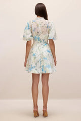 Caroline Floral Print Mini Dress - TEVQA