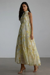 Fiona Floral Print Sleeveless Maxi Dress