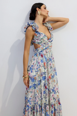 Marissa Cut Out Ruffle Maxi Dress