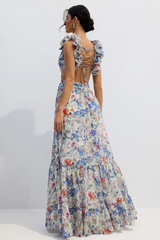 Marissa Cut Out Ruffle Maxi Dress